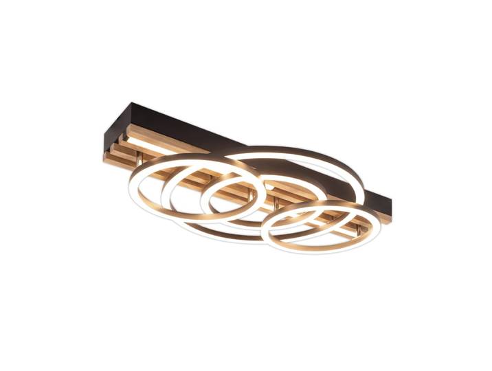 Plafonnier aluminium noir 50x32x10.3cm led 60w