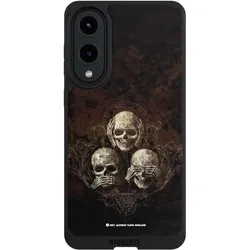 Nivocase Handyhülle für Samsung Galaxy S25 Edge Hülle NIVOpure Case Schwarz Art Gothic Totenköpfe (Samsung Galaxy S25 Edge), Smartphone Hülle, Schwarz