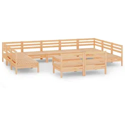 vidaXL 12-tlg. Garten-Lounge-Set Massivholz Kiefer