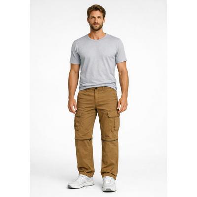 Zip-off-Hose MAN'S WORLD "mit Cargotaschen", Herren, Gr. 46, N-Gr, braun, Web, Obermaterial: 100% Baumwolle, unifarben, regular fit lang, Hosen, Der Allrounder mit starker Preis-Leistung
