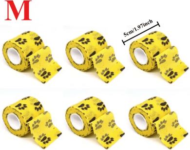 Inspire Picks FlexCare Self Adhesive Pet Bandage Wrap For Dogs & Cats 6pcs Yellow Claw M