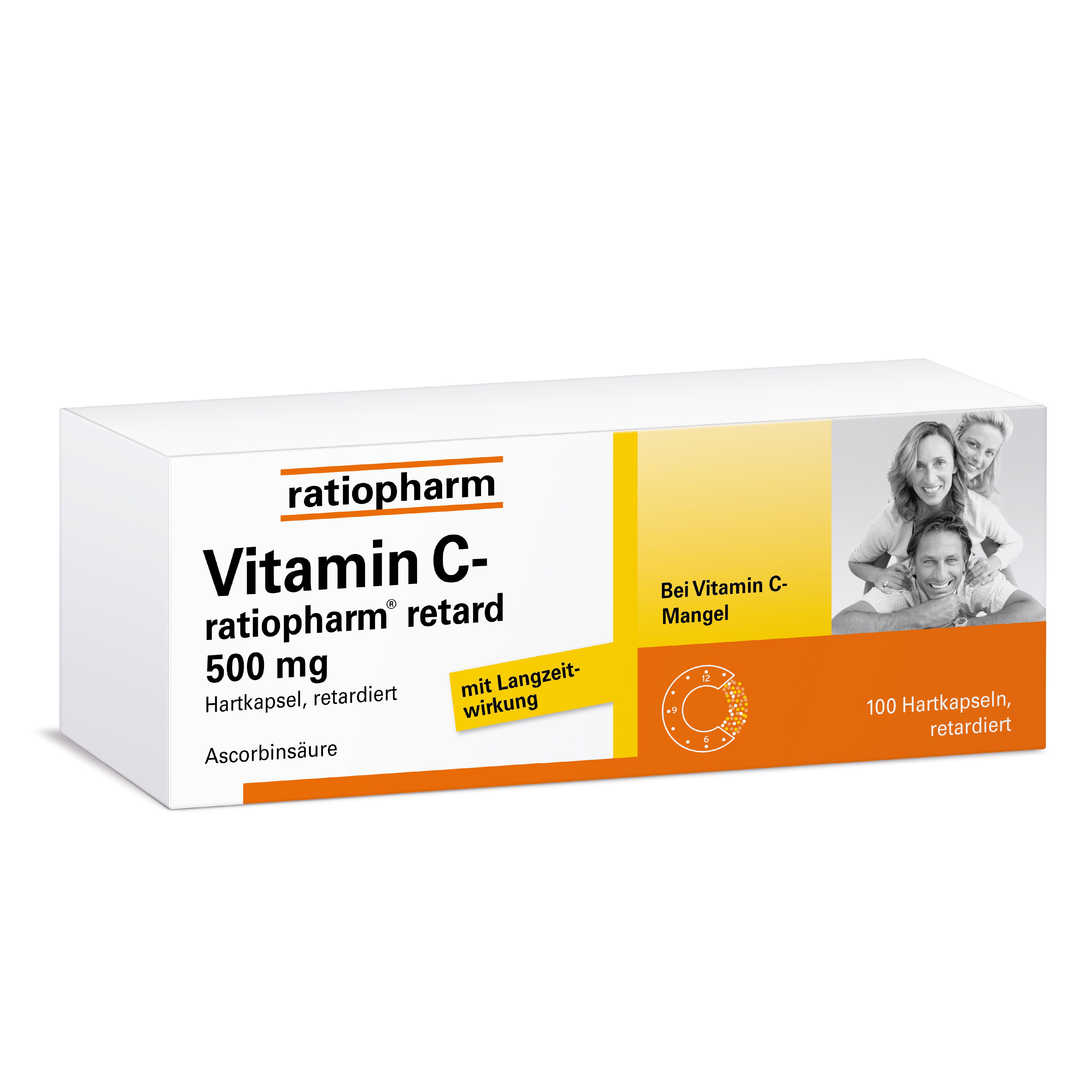 Vitamin C-Ratiopharm retard 500 mg Kapseln 100 St Retard-Kapseln