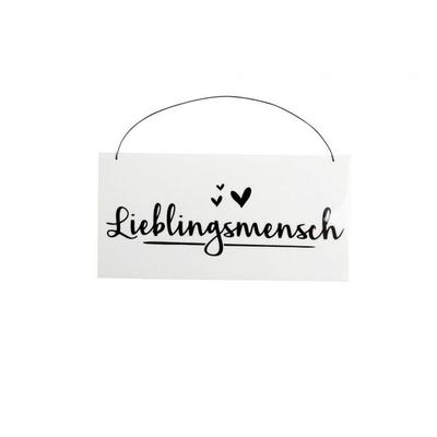 Schild Holz 22x11cm Lieblingsmensch weiss/schw