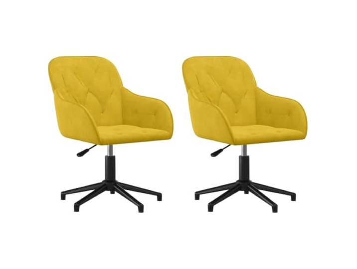 Todiikf 2er Set Esszimmerstühle Drehbar Samt Gelb Höhenverstellbar Moderne Polsterstühle aus Samt für Esszimmer und Wohnzimmer, flexibel höhenverstellbar mit stabilem Metallgestell.