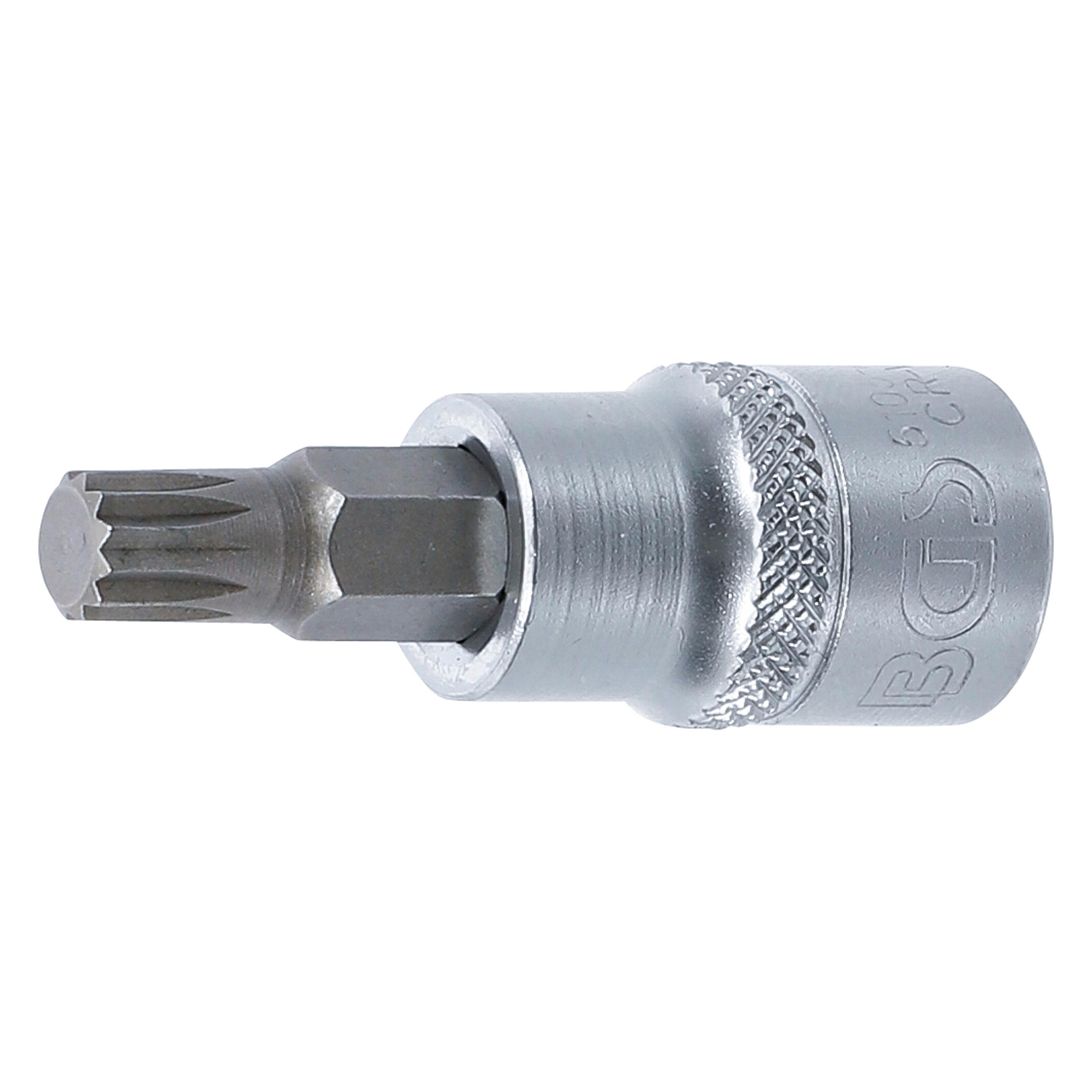 BGS Bit-Einsatz Antrieb Innenvierkant 10 mm (3/8") Innenvielzahn (für XZN) M8 (Innenvielzahn) (5105-M8)