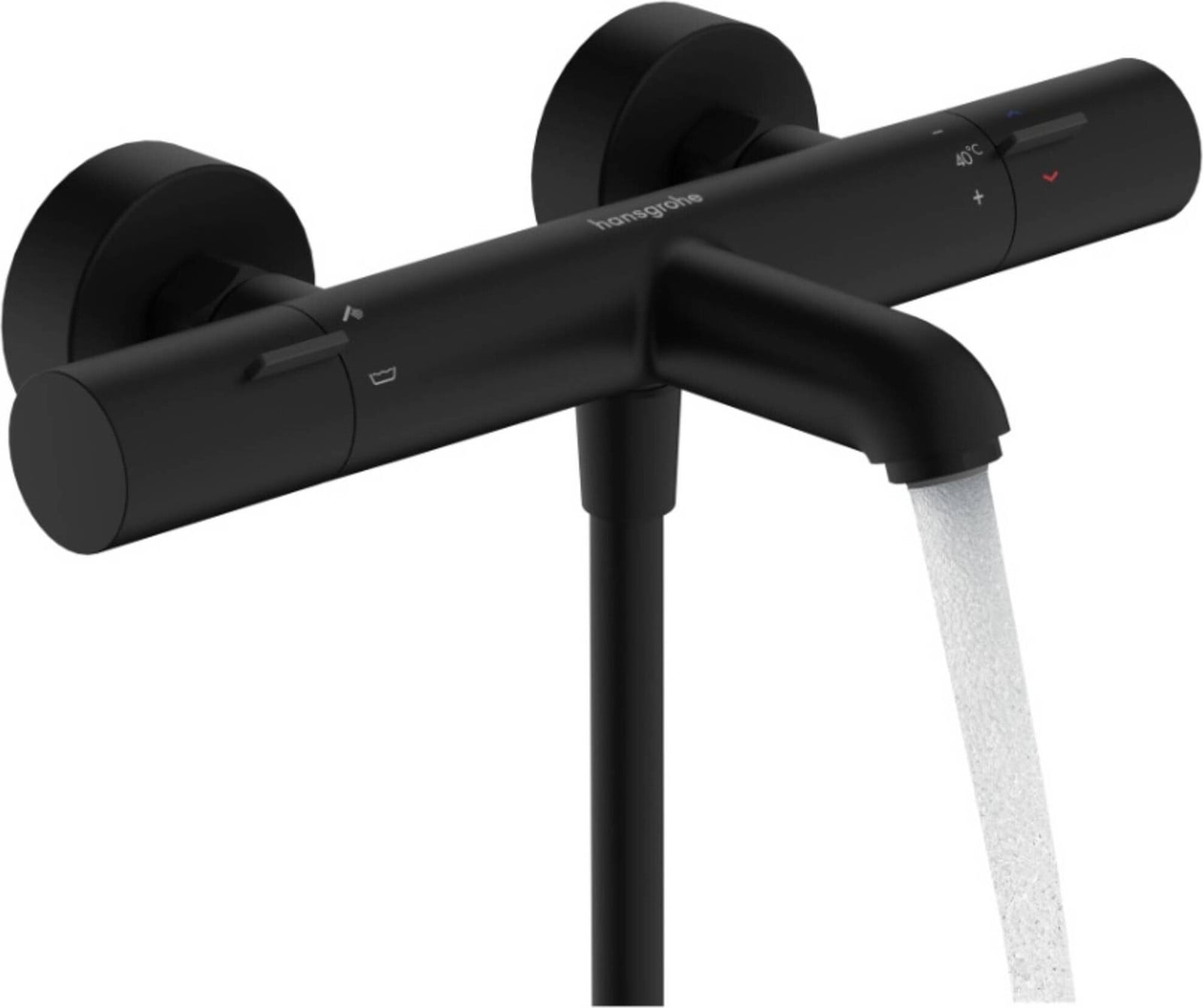 Hansgrohe Ecostat Fine Thermostaatkraan voor bad, Opbouwmodel, DN15, Matzwart