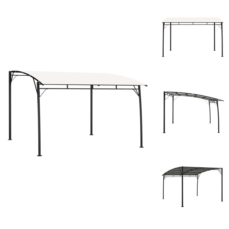 vidaXL Garten-Sonnenschutz 3x3x2,55 m Cremeweiß - Pavillons & Partyzelte