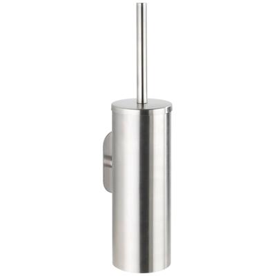 WC-Garnitur WENKO "Orea", silber (matt), B:9cm H:39cm L:12,5cm, Edelstahl, Reinigungsbürsten, aus rostfreiem Edelstahl