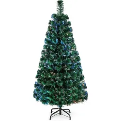 Costway 150cm Künstlicher Weihnachtsbaum mit Glasfaser-Farbwechsler
