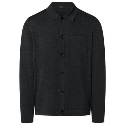 Strickjacke MAERZ MUENCHEN "Maerz Muenchen 591300 Strickjacke Herren Bekleidung", Herren, Gr. 52, schwarz, 100% Wolle (Merino), Strickjacken Strickjacke