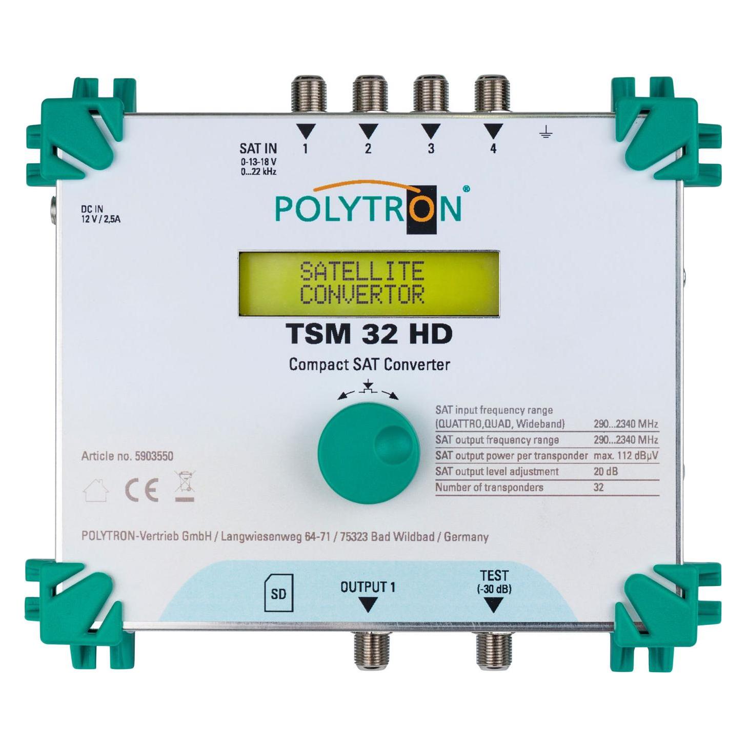 Polytron TSM 32 HD SAT-Konverter, SAT Einkabel-Lösung Multischalter, 4 Eingänge umgesetzt in bis zu (Multischalter) (5903550)