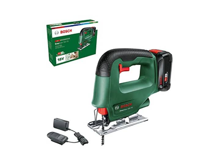 Bosch Akku Stichsäge EasySaw 18V-70 (2,0 Ah Akku, 18 Volt System, mit 1 Stichsägeblatt, Ladegerät AL 18V-20, im Karton)