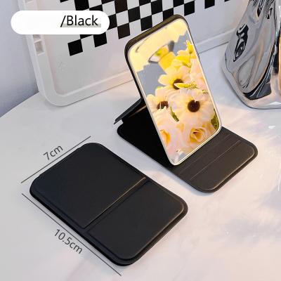 Fusion Finds Portable Folding Makeup Mirror HD Travel Mirror With Desktop Stand Compact Cosmetic Mirror black