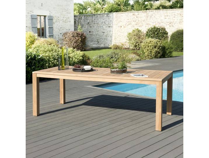 Table de jardin en teck 220 x 100 cm BERGEN