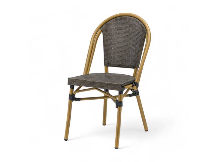 Chaise de terrasse LAZARE - Textilène marron