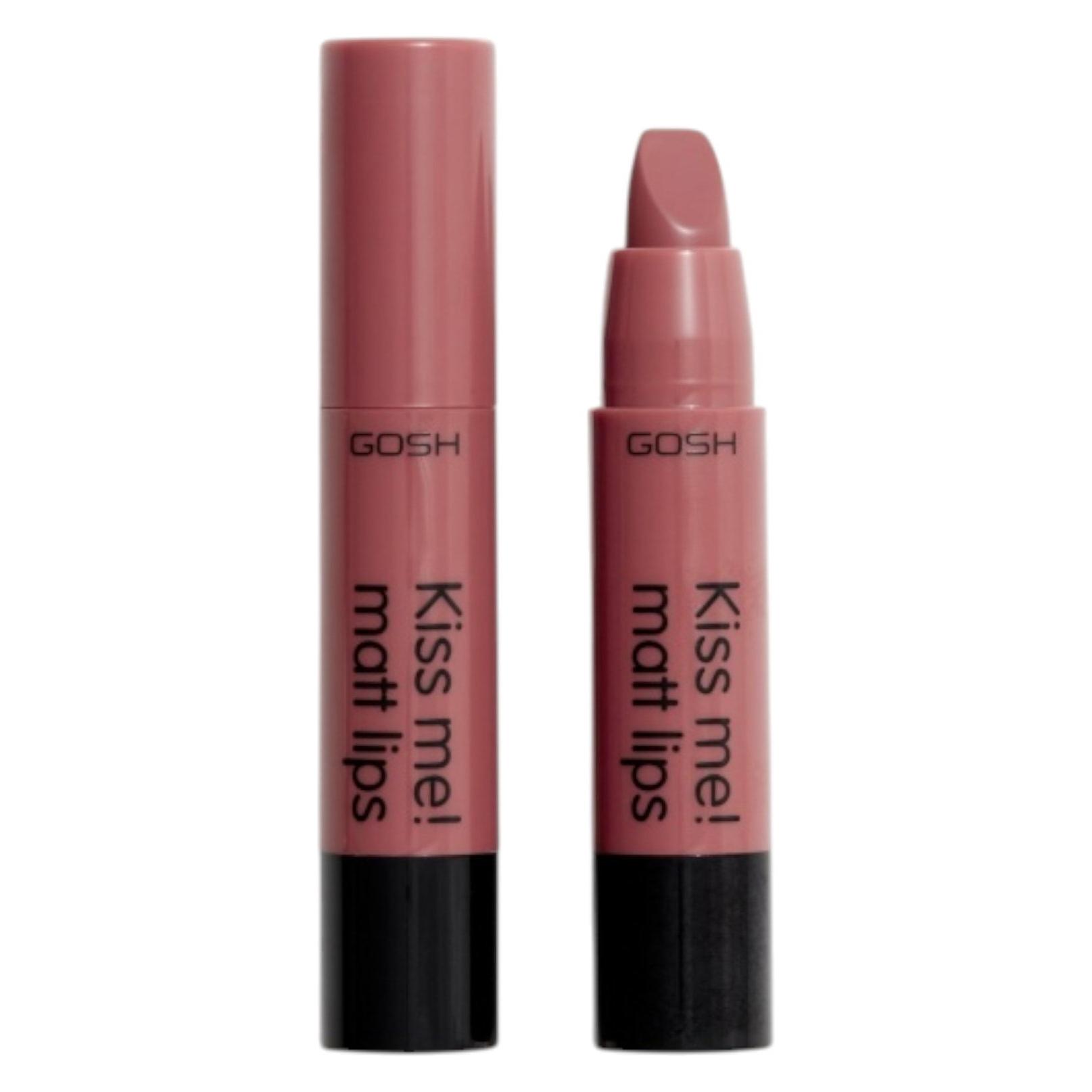 Gosh Kiss Me Matt Lips Nude Lipstick Long Lasting High Pigment Light Creamy Texture Soft Matte Kissp (003 Hot Kiss) (49988232)