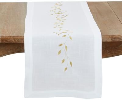 "Saro Lifestyle Exquisite Embroidered Pomegranate Runner - 16""x72"""
