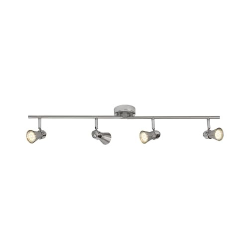Brilliant Sanny LED plafondspot, 4-lichts, draaibaar, ijzer/chroom