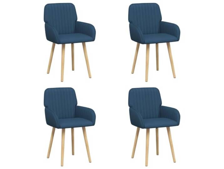 KKgypkn Esszimmerstühle 4er Set Stoff Blau 56,5 x 50 x 87,5 cm 100% Polyester, Gummibaumbeine, Metallrahmen, Armlehnen, Pflegeleicht