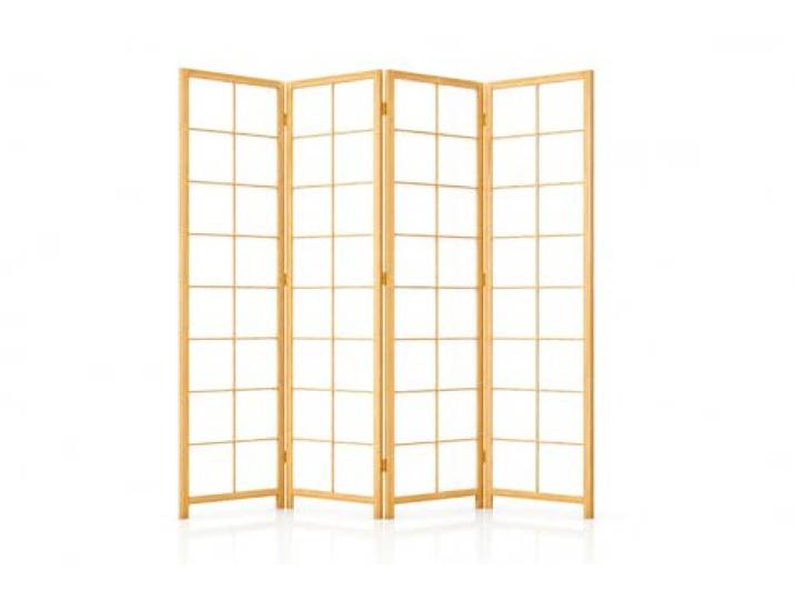 Raumteiler Holz weiß Scandi Chic Classic (J000) - Variationen 2-6 Flügel klappbar (170x172cm)