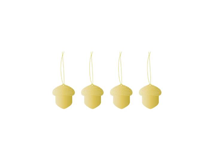 Cooee Design Cooee Décoration de Noël Laiton Lot de 4 Acorn