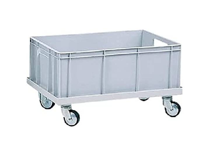 neoLab ABS Behälter-Rollwagen für 60cm x 40cm Wannen, Dunkelgrau, 650mm x 450mm x 180mm