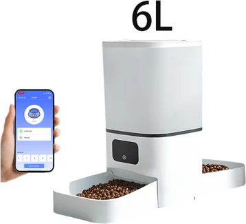 Inspire Picks 6L WiFi Automatic Pet Feeder Dual Bowl Smart Food Dispenser For Cats & Dogs 6l Wifi