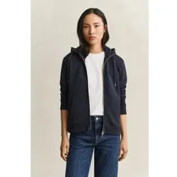 Gant für Damen. 4202588 Kapuzensweatshirt mit Reißverschluss Tonal Shield marineblau (M), Lässig, Baumwolle