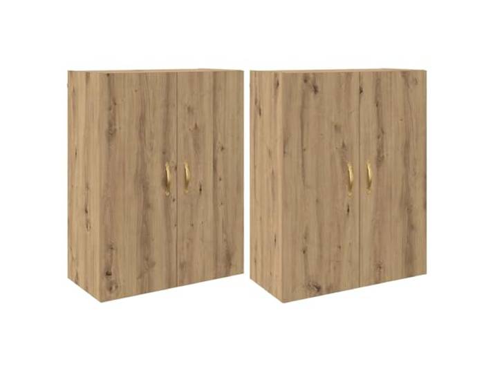 Wandschrank 2 pcs Artisan-Eiche 69,5 x 34 x 90 cm Holzwerkstoff Moderner Wandschrank, wandmontiert, zwei Türen, Holzwerkstoff, Artisan-Eiche, vielseitig einsetzbar, platzsparend