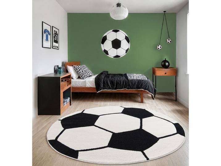 the carpet Elisa Kids – Tapis enfant/jeu chambre facile d'entretien résistant Crème 200 cm Rond D9