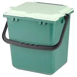 Bio Abfalleimer Natura Biomat AirBox geschlossen grün mit Mikro-Perforation im Deckel für eine gute Belüftung