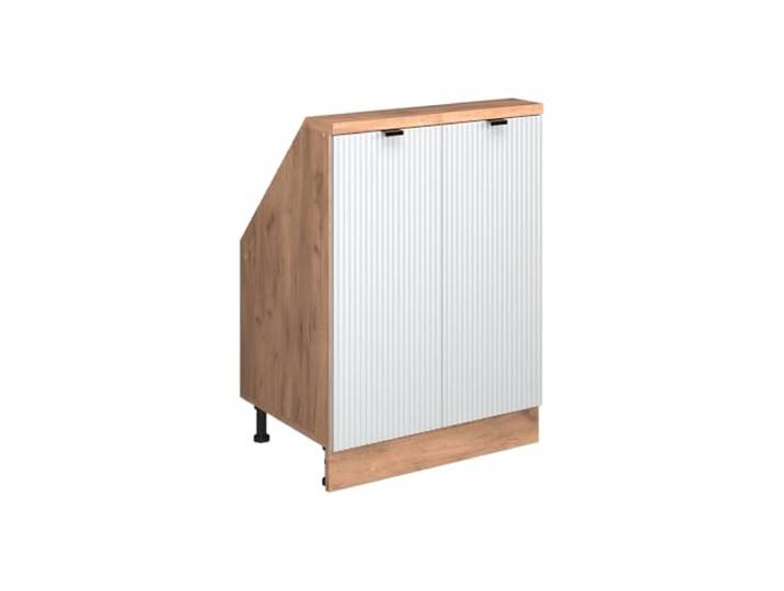 Vicco Dachschrägenschrank Rion, Weiß Riffel/Goldkraft Eiche