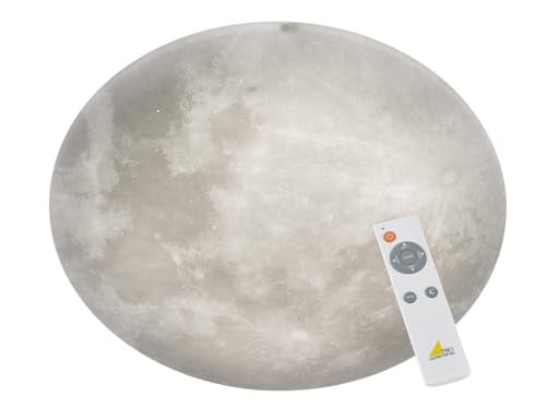 Trio Leuchten Lunar Led-Plafondlamp Wit, Dimbare Ronde Plafonnière met Afstandsbediening