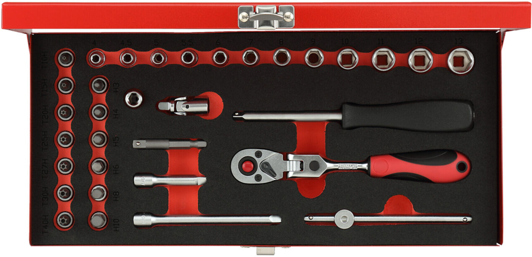 Gedore R49044033 Steckschlüssel-Satz 1/4" 4-13mm 33-teilig ; Gedore Red (3300004)