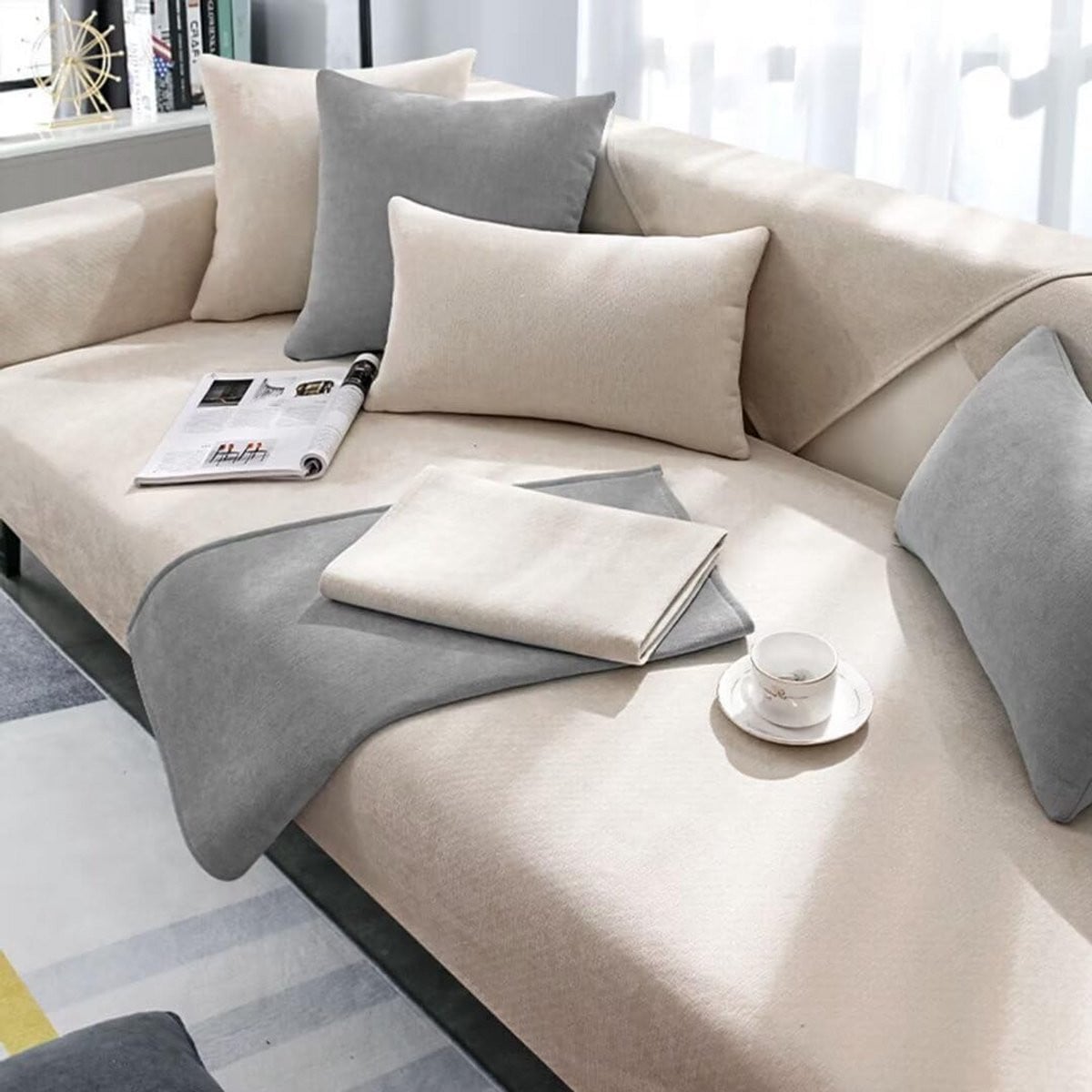 Beige Bankhoes - Waterdichte en Antislip Bankbeschermer - 70 x 70 cm