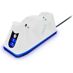 Stealth Twin Charging Dock + Play & Charge Cable (PS5), Weiss