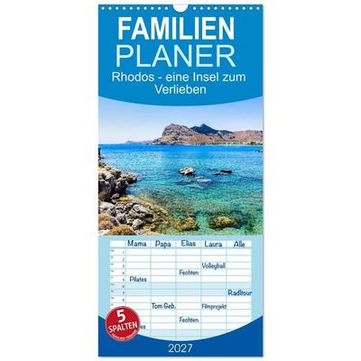 Familienplaner 2027 - Rhodos - eine Insel zum Verlieben mit 5 Spalten (Wandkalender, 21 x 45 cm) CALVENDO