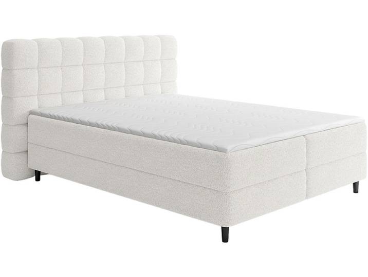 Boxspringbett ELTAP CAMMA cremeweiss 160x200cm halbfest
