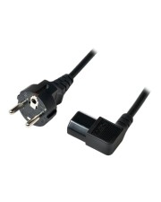 LogiLink Stromkabel CEE 7/7 M bis IEC 60320 C13 250 V 10 A 3 m rechts-gewinkelter Stecker Schwarz (CP118)