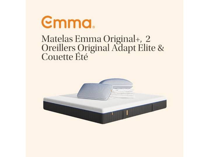 EMMA Matelas Original+ 140x190 + 2 Oreillers Emma Original Confort Elite 40x70 + Couette Été Emma 240x220