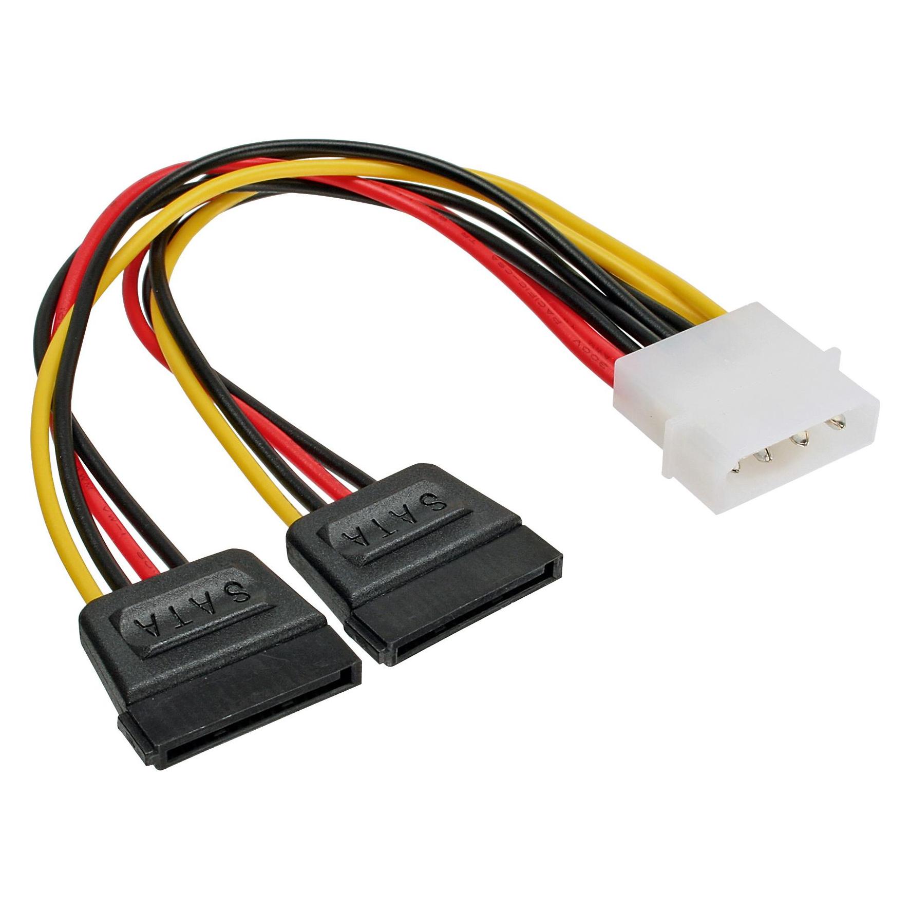 InLine SATA Y-Kabel (15 cm, 15 pin S-ATA, 4 pin Molex) (29672)