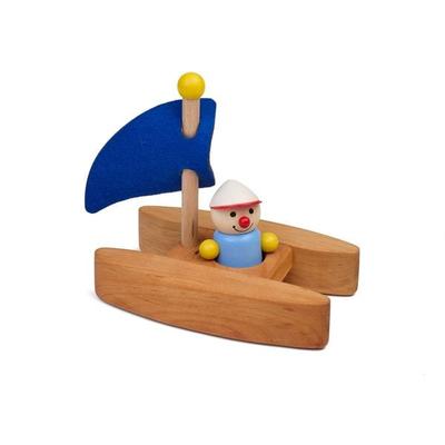 Pfingstweid - Katamaranwicht Karl mit flexiblem Stehwicht Kapitän aus Erle & Buche (Holz), Segel aus Wollfilz