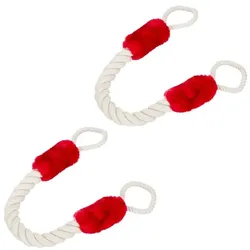 Relaxdays 4 x Türkordel Klemmschutz rot Creme,Rot