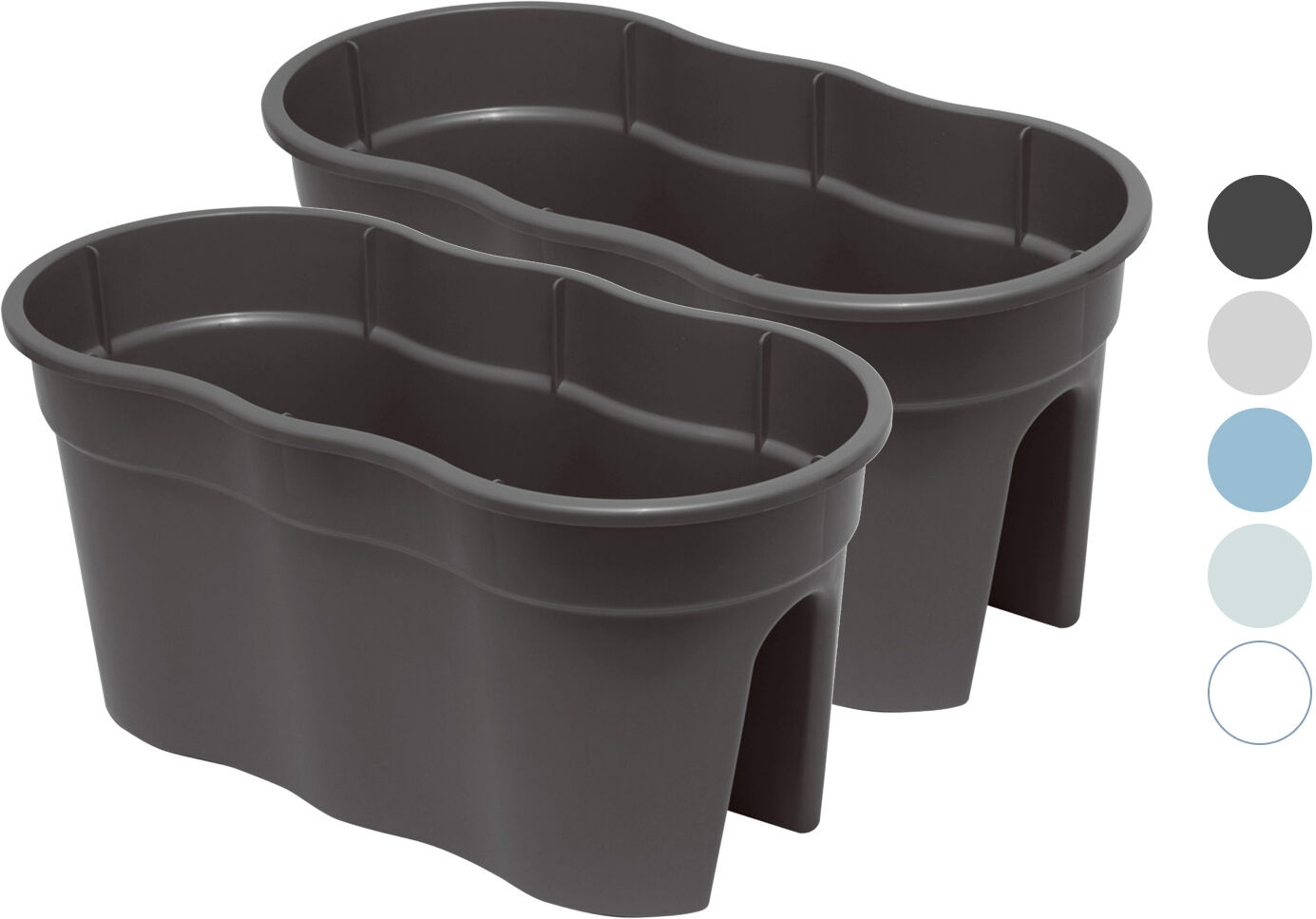 KHW Balkonkasten »Flowerclip XL«, 2er Set