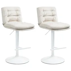 2er Set Barhocker Damar Samt weiß