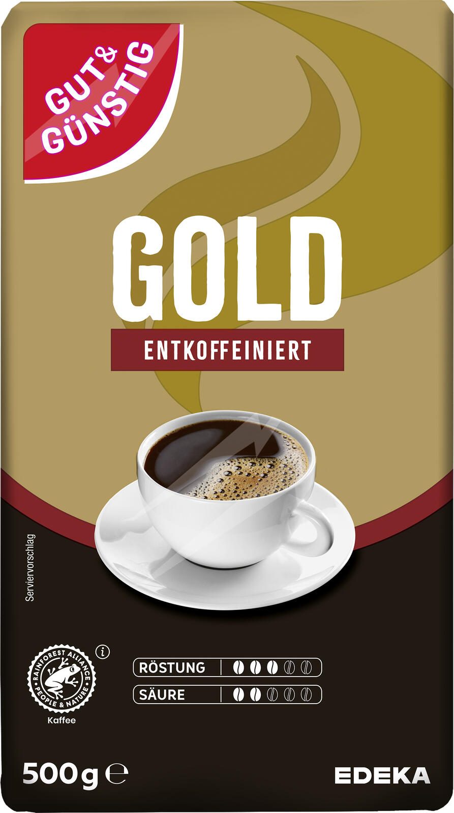 GUT&GÜNSTIG Kaffee gemahlen GOLD entkoffeiniert 500,0 g 5990601006