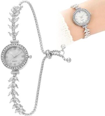 Uplift Essentials Crystal Diamond Wedding Wristwatch Elegant Quartz Bracelet Watch With Adjustable Fit For Brides And Banquets white