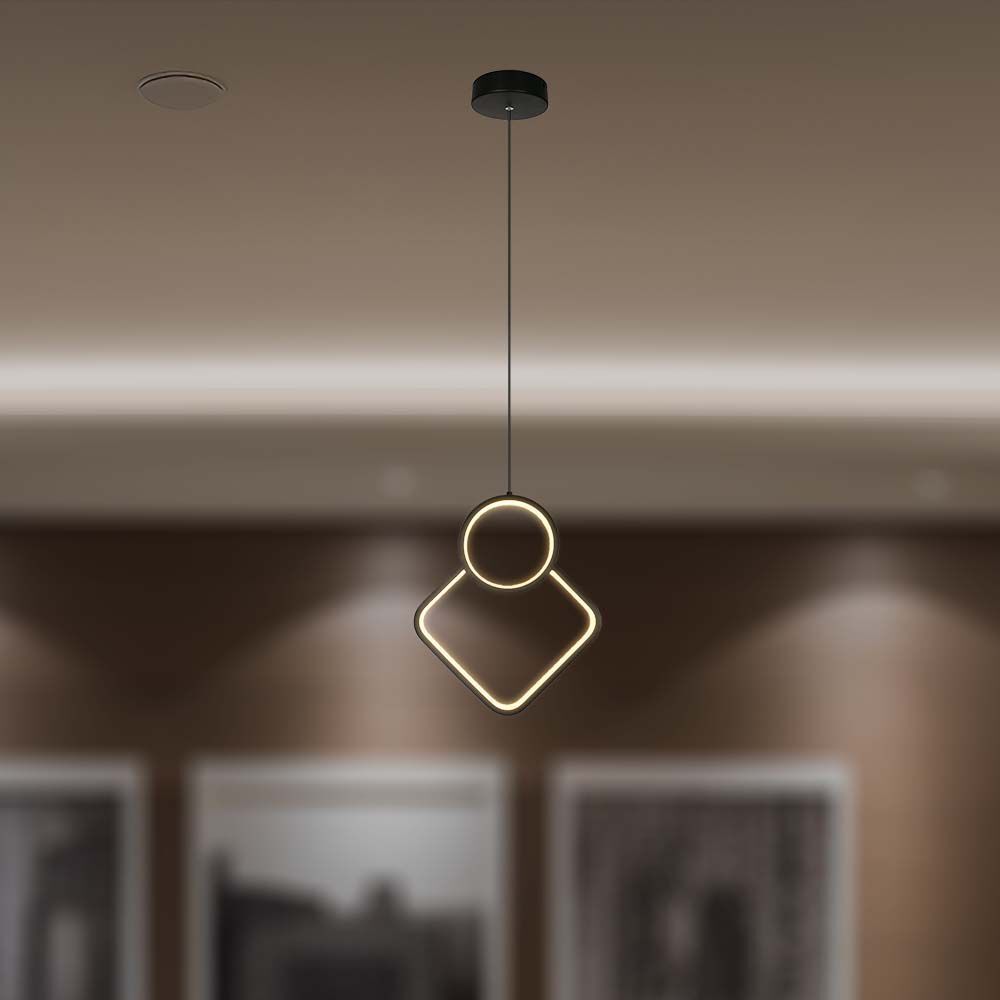 V-Tac V‑tac Lampadario Led A Sospensione 12 w – Design Moderno Regolabile 28×180 cm, Nero, Luce Calda 3000k - 14998