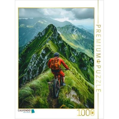 CALVENDO Puzzle Bergab ins Abenteuer - Freeride im Gebirge | 1000 Teile Lege-Größe 64x48cm Foto-Puzzle für glückliche Stunden