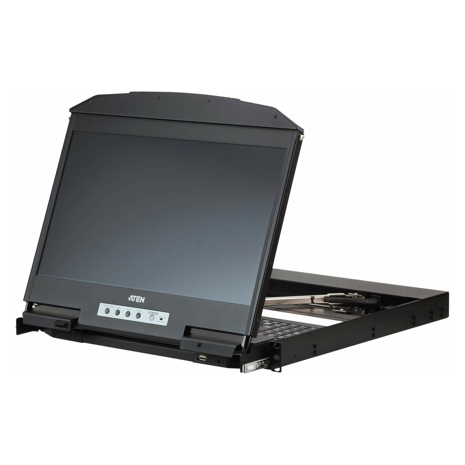 Aten CL3800NW IT Kurze Dual-Rail 18,5"-LCD-Konsole (USB HDMI DVI VGA) IT-Layout (CL3800NW IT)